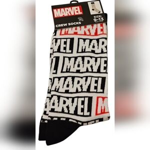 Marvel Black and White Adult Crew Socks. New